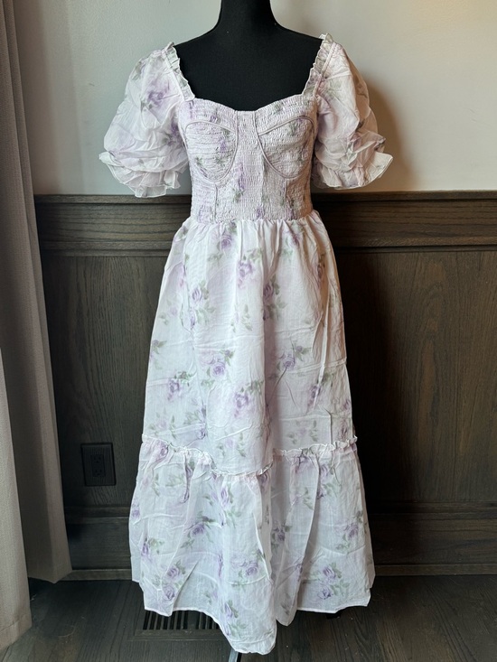 eywol Whimsical Romantic Floral Off-Shoulder Midi Dress in Lavender NWT 3X - Picture 8 of 10